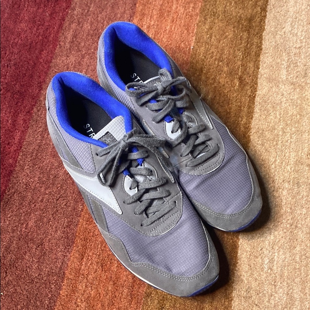 Gray and Blue Reebok Men's Shoes